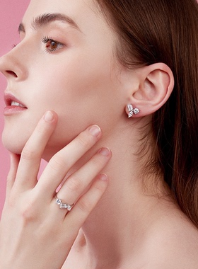 纯银戒指MONICONIC锆石轻奢女