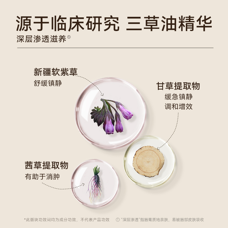 净舟三草油唇膏去死皮嘴唇干裂修护润唇膏保湿滋润【体验装】
