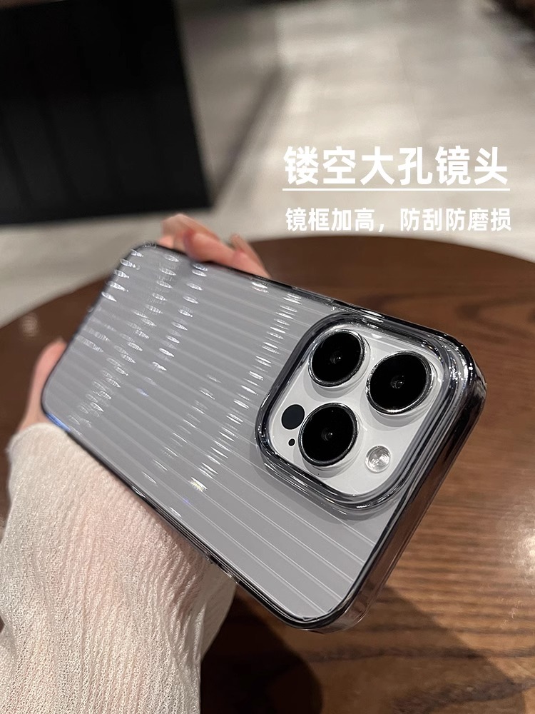 【高品质，永不发黄】透明光栅条纹适用小米14手机壳14Pro简约高级13ultra亚克力硬壳13超薄大孔保护套全硬边