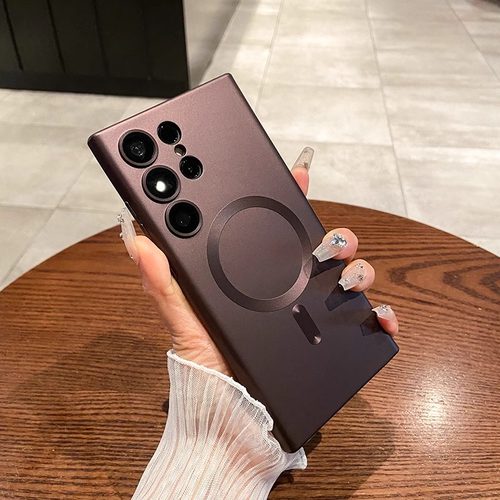 Magsafe磁吸无线充电手机壳适用s25三星s24ultra手机壳s23+超薄s22磨砂黑S21FE硅胶软壳FE简约商务Note20/10+ - 图2