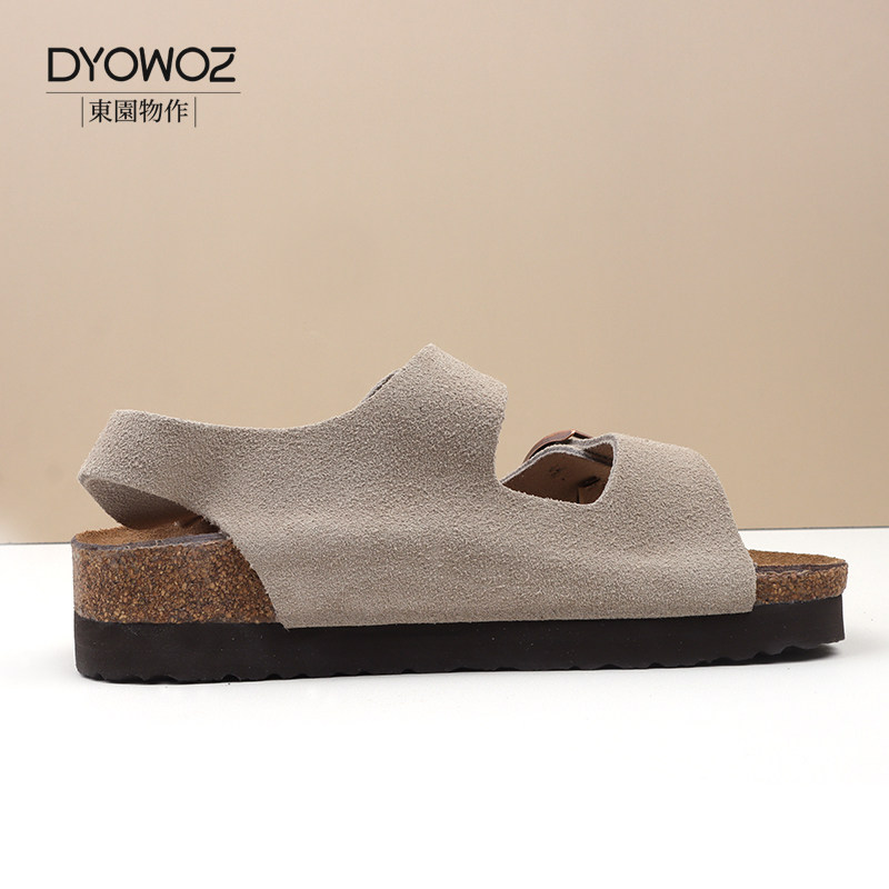 園物作DYOWOZ软木一字带凉鞋女厚底增高休闲百搭平底日系勃肯鞋,淘宝优惠券,粉丝福利购,淘宝优惠卷