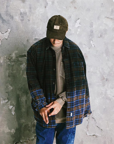 【现货】SOLAR BEAMS CHECKED SHIRT 吊染水洗做旧格子长袖衬衫潮 - 图0