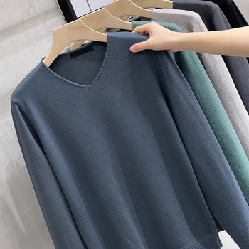 Qinghe cashmere sweater ຜູ້ຊາຍ Guangzhou ສິບສາມສາຍເສື້ອທີເຊີດຜະສົມຜະສານສີແຂງຄໍທີ່ຮັກແພງ Zhongshan sweatshirt ໂຮງງານຜະລິດ Chaoshan sweater