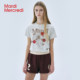 MardiMercredi multi-flowered small daisy slim short-sleeved T-shirt top for women half-sleeved shoulders summer new Korean style