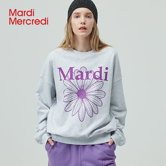 Klassisches Mardi-Sweatshirt mit Gänseblümchen-Buchstaben-Print