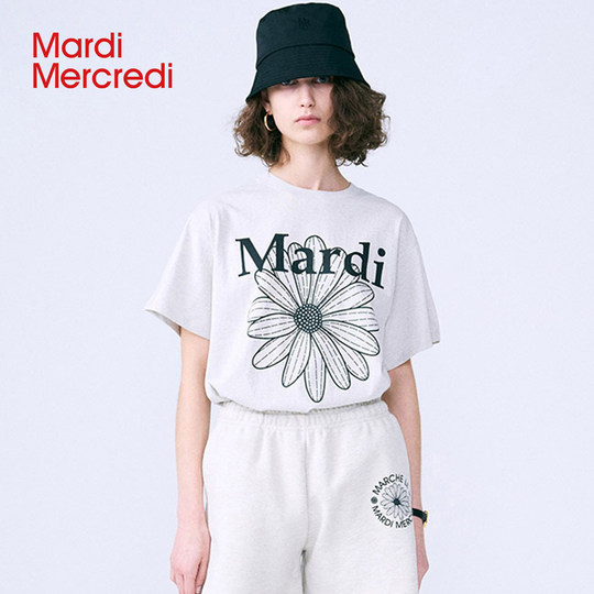 MardiMercredi small daisy black pink short-sleeved T-shirt