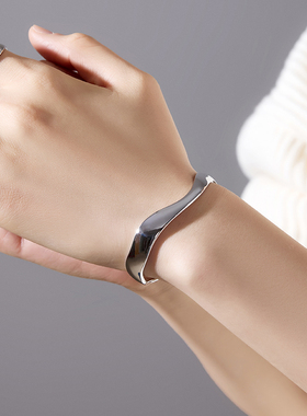 EOLO素面流形手镯女纯银