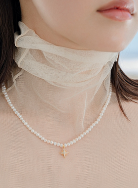 EOLO八芒珍珠项链女纯银