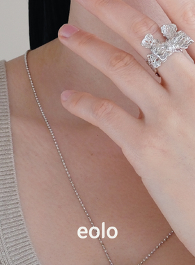 EOLO蕾丝蝴蝶结戒指女设计感