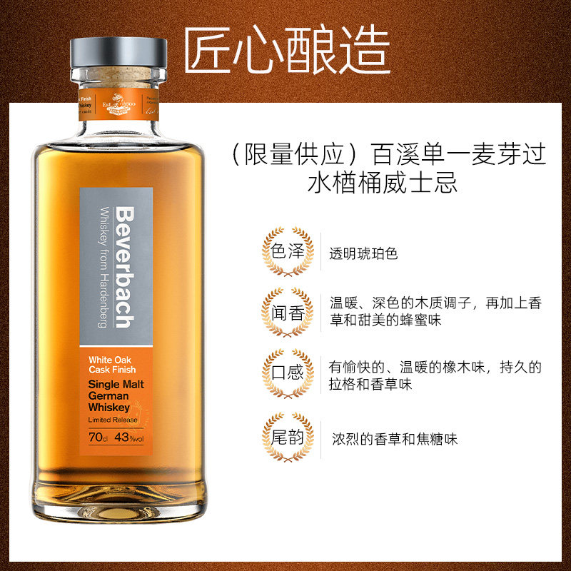 进口Beverbach麦芽双桶威士忌Whiskey雪莉龙舌兰橡木桶陈酿洋酒,淘宝优惠券,粉丝福利购,淘宝优惠卷