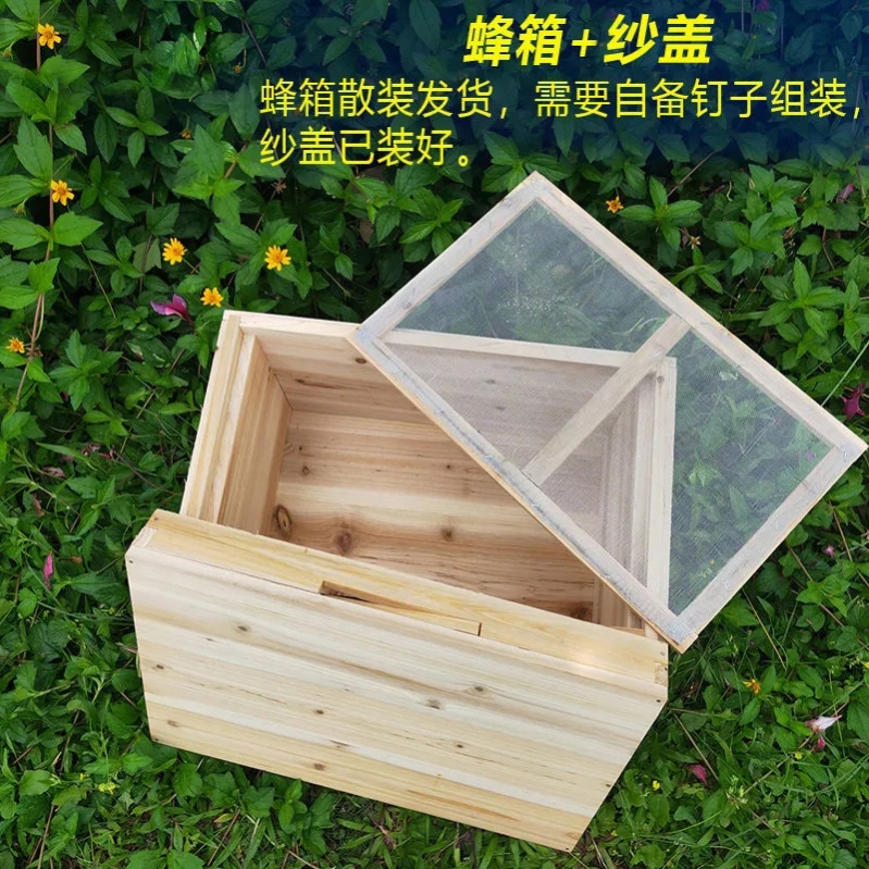 中蜜蜂全套标准专用养蜂箱蜂巢杉木烘干7框工具箱畜牧/养殖器械