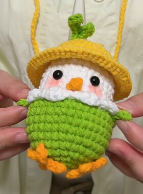 小鸡手工钩织鸡蛋兜挂件收纳