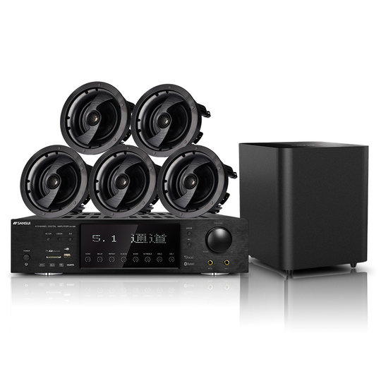 山水T5吸顶式5.1家庭吊顶天花影院音响套装音响家用客厅环绕7.1