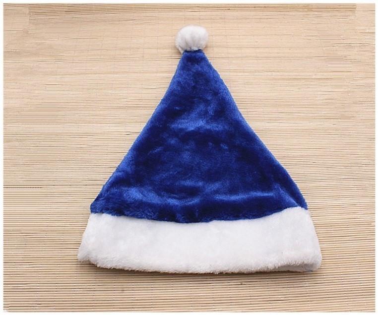 //现货绿色圣诞帽圣诞节装饰品七个小矮人彩色短毛绒圣诞老人帽子 - 图1