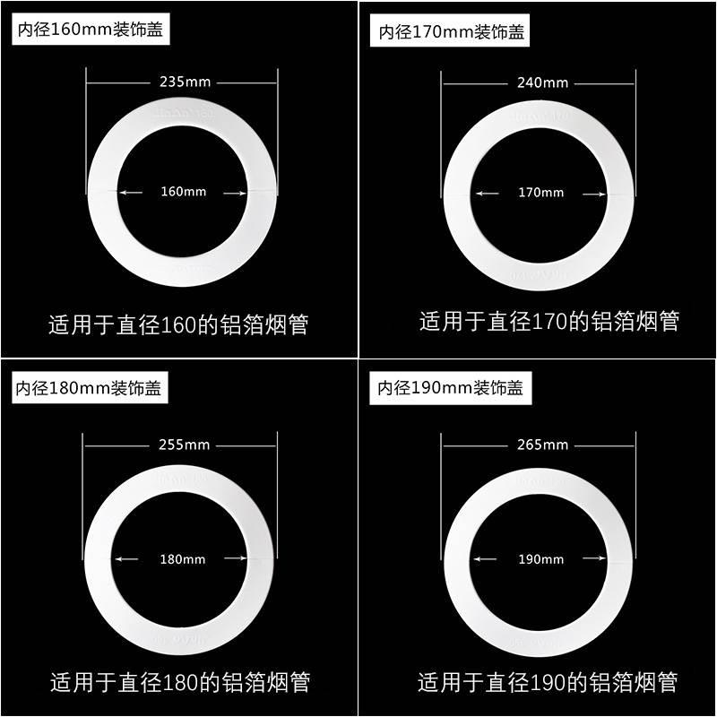 机抽油烟排顶管道遮烟管盖丑吊玻璃孔洞厨盖墙孔墙道房烟饰装16 - 图3