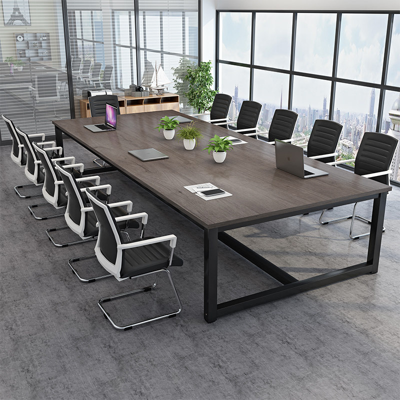 会议桌长桌现代简约桌椅组合培训洽谈桌大型办公会议桌实木工作台