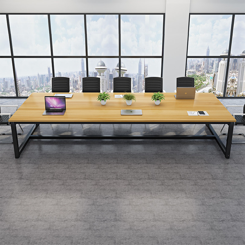 会议桌长桌现代简约桌椅组合培训洽谈桌大型办公会议桌实木工作台