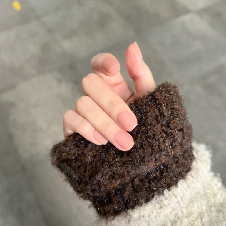 磨砂裸色纯手工穿戴甲短款温柔风裸甲可爱显白ins高级感美甲贴片,淘宝优惠券,粉丝福利购,淘宝优惠卷