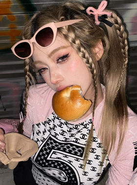 网红猫眼墨镜女复古小框辣妹眼镜防紫外线高级感方圆脸2025新款潮