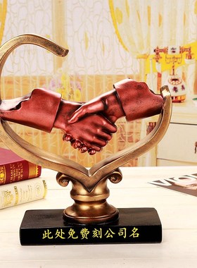 美式现代电视柜握手装饰家居饰品酒柜客厅办公室摆件商务工艺礼品