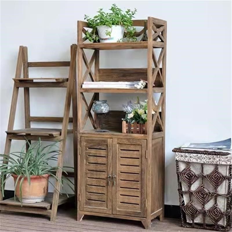 复古实木花架置物架阳台花架子客厅餐边柜储物柜落地式全实木书架,淘宝优惠券,粉丝福利购,淘宝优惠卷