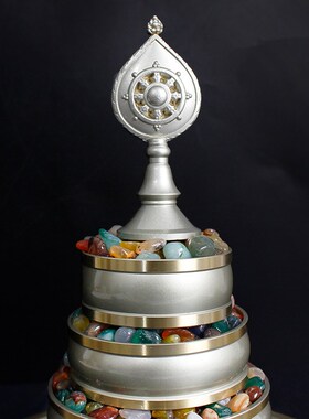 藏式青铜色光面曼扎盘修供曼扎盘曼达盘托盘家用装饰复古摆件10cm