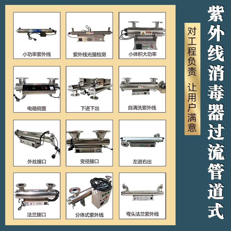 紫外线消毒器管道式过流式污水净水明渠中压养殖除藻杀菌UV水处理 - 图2