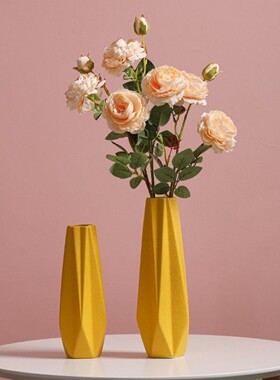 陶瓷花瓶摆件客厅插花干花假花仿真花摆设餐桌装饰品北欧简约创意