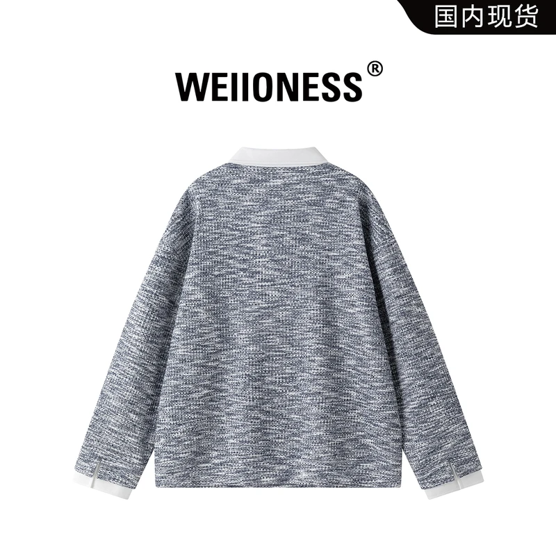 WEIIONESS假两件卫衣男2026春季新款学院风翻领上衣轻奢休闲男装,淘宝优惠券,粉丝福利购,淘宝优惠卷