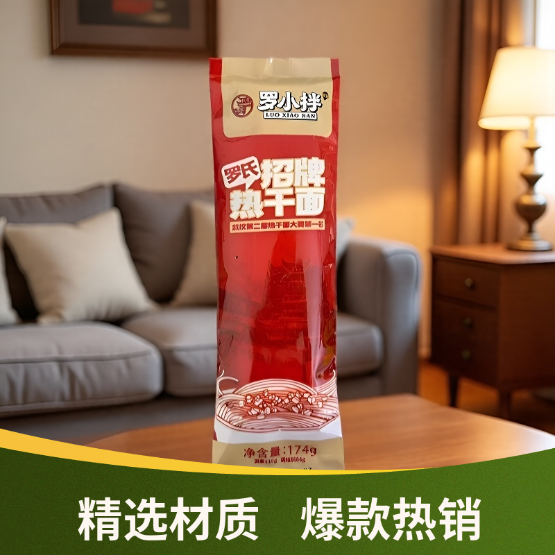 正品罗氏招牌热干面招牌凉面武汉特产碱水面独立袋装带调料包拌面