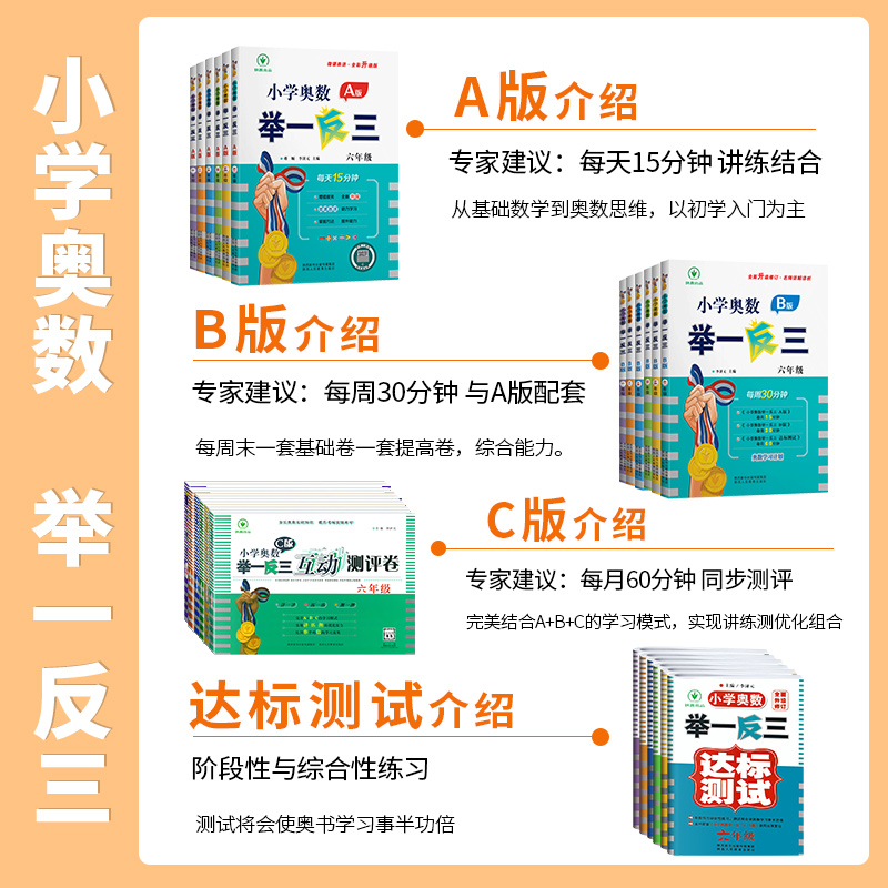 小学奥数举一反三创新思维一1年级二2年级三3四4五5六6年级上册下册A版B版达标测试语文数学全套 强化思维训练同步练习册达标测试 - 图1