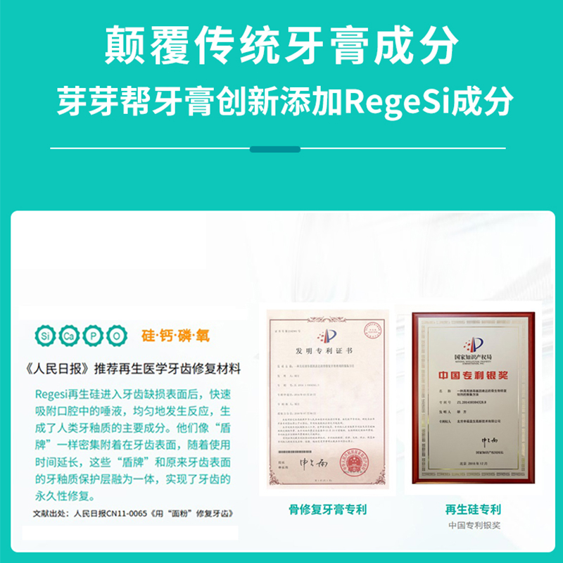 芽芽帮成年人RegeSi护龈固齿牙膏呵护牙齿清理牙渍保护牙釉质