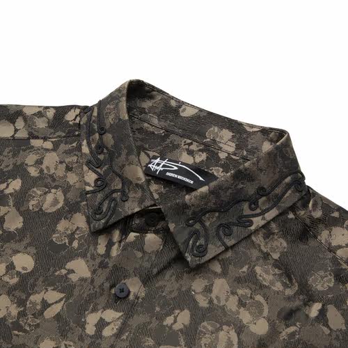 ANDREW MACKENZIE意大利男装疮痍系列织带长袖衬衫551242232608 - 图1