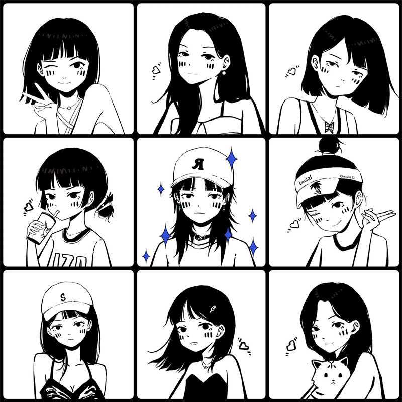 Q版手绘头像画卡通真人照片动漫人像简笔画头像定制情侣画约稿 - 图2
