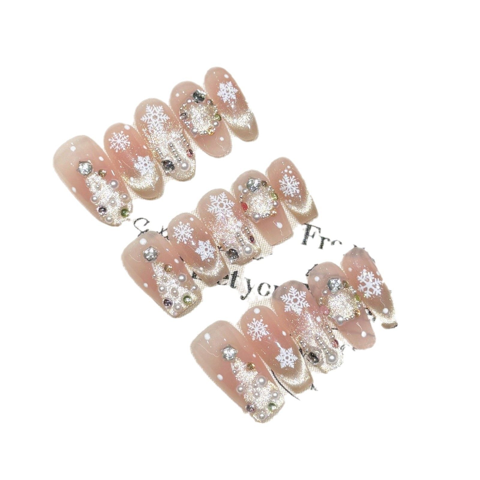 魅甲【冰雪圣诞】新款手作精品圣诞冰雪爆款穿戴美甲,淘宝优惠券,粉丝福利购,淘宝优惠卷