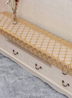 电视柜台布烫金桌布防水PVC床头柜鞋柜欧式长方形长条防尘盖巾垫