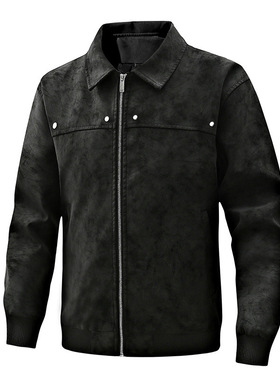 麂皮绒男士外套秋季美式复古潮牌