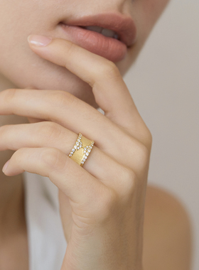 VEKE「星光」复古戒指女高级感指环显手细轻奢SR16095A