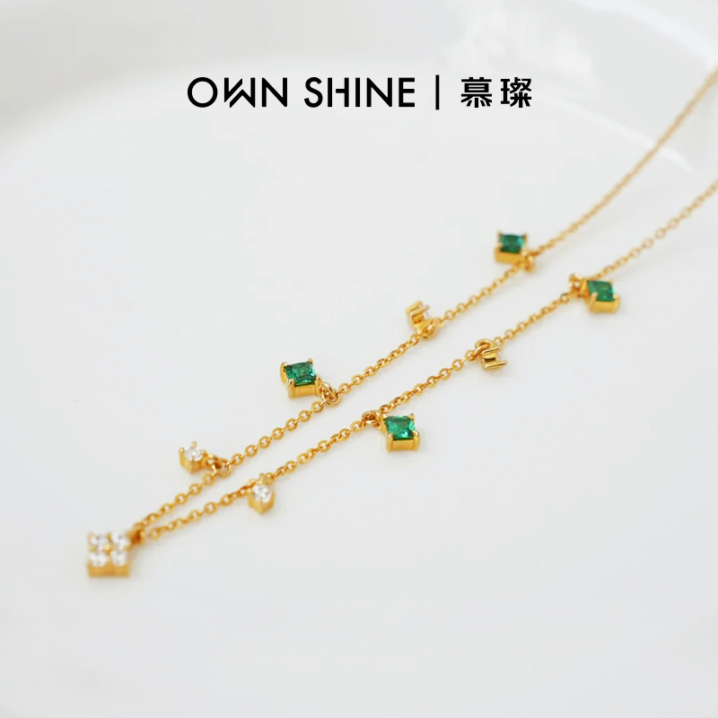 【双12狂欢】曼卡龙/慕璨星芒碧落黄金女项链足金镶钻石宝石颈 - 图2