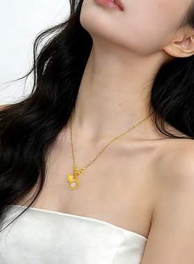 铜合金合成锆石项链 【铂思亚】福禄清辉项链 DR0351