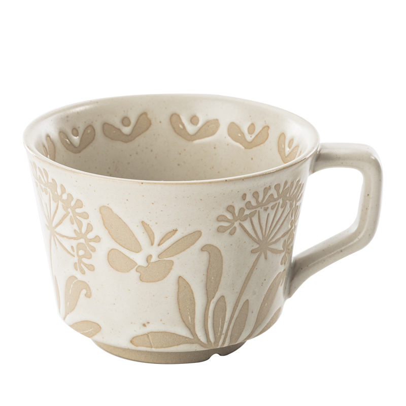 日系咖啡杯陶瓷高级茶杯300ml男士设计感小众艺术轻奢复古两用杯