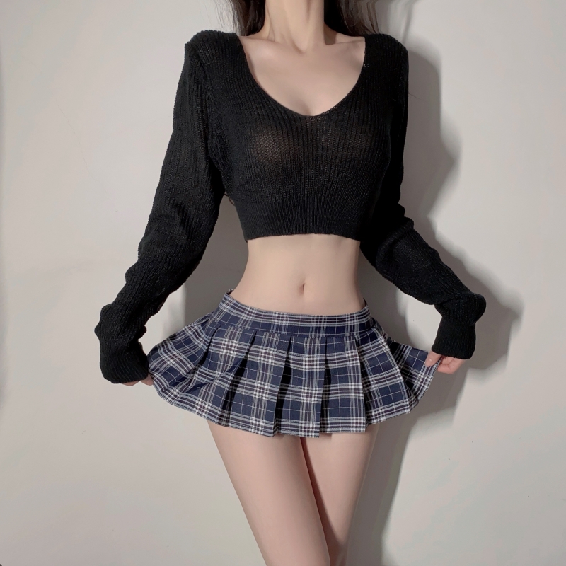 性感学院风校园纯欲cosplay制服套装清纯少女学生Jk毛衣水手服女-图2