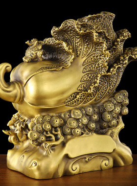 玄关招财纳福摆件全铜百财装饰品