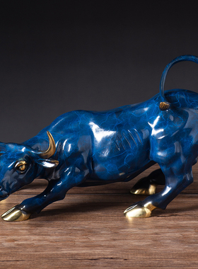 黄铜办公室摆设牛转乾坤牛摆件