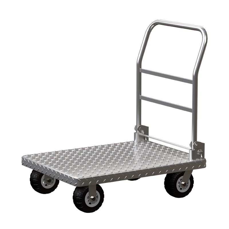 加厚平板车推货车折叠钢板车工厂拉货车载重王手推平板万向轮搬运