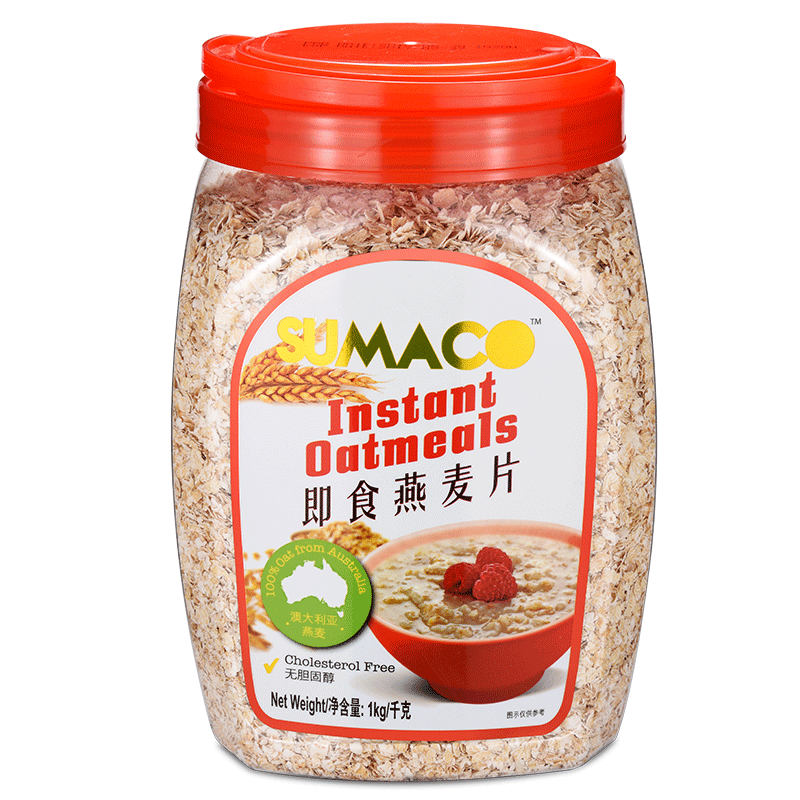 新日期马来西亚进口素玛哥即食纯燕麦片冲泡免煮速食代餐罐装1kg,淘宝优惠券,粉丝福利购,淘宝优惠卷