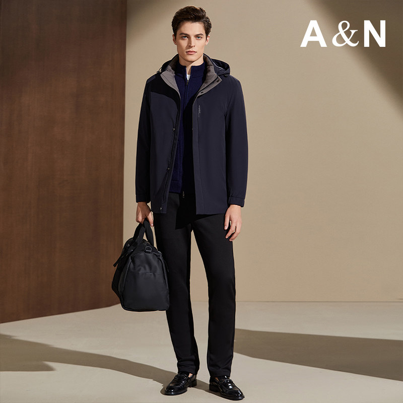 【90鹅绒内胆可拆卸】AntonNeal休闲连帽男轻薄羽绒服保暖冬外套,淘宝优惠券,粉丝福利购,淘宝优惠卷