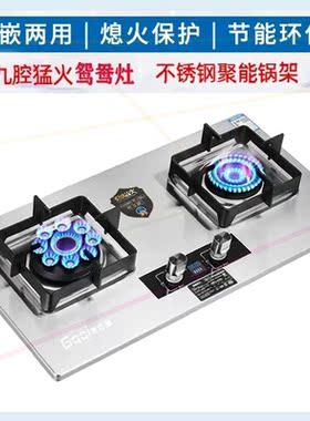 德国定时煤气灶双灶家用猛火燃气灶天燃气液化气台嵌两用灶