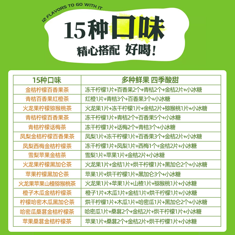 纯水果茶茶包多种口味金桔柠檬百香果冲饮儿童泡水喝的网红爆款茶 - 图1