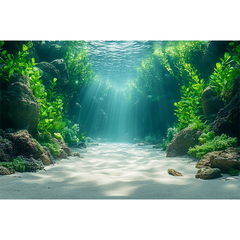 鱼缸贴纸新款水草缸造景高级鱼缸背景贴纸图5d立体高清图立体画,淘宝优惠券,粉丝福利购,淘宝优惠卷